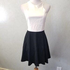 Olivaceous Faux leather white and black dress Size S (Z-25)
